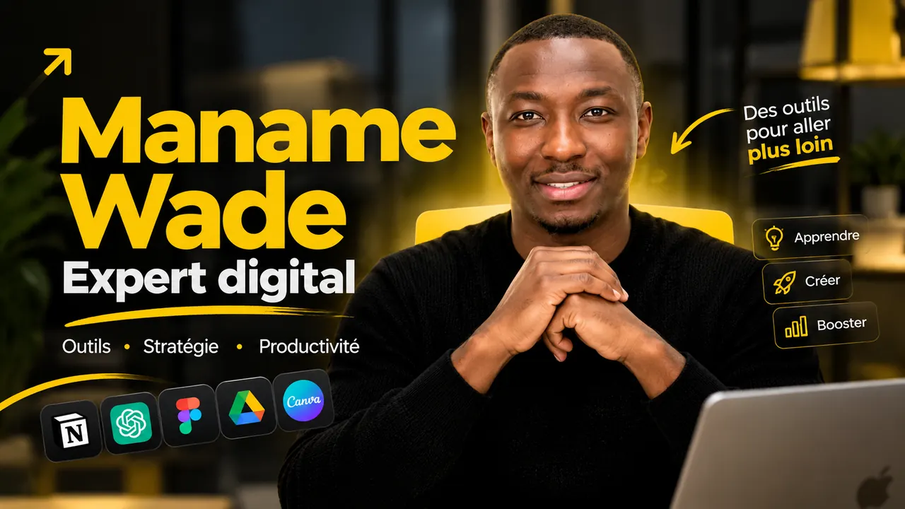 Miniature de la vidéo : Maname Wade, expert digital, souriant à son bureau