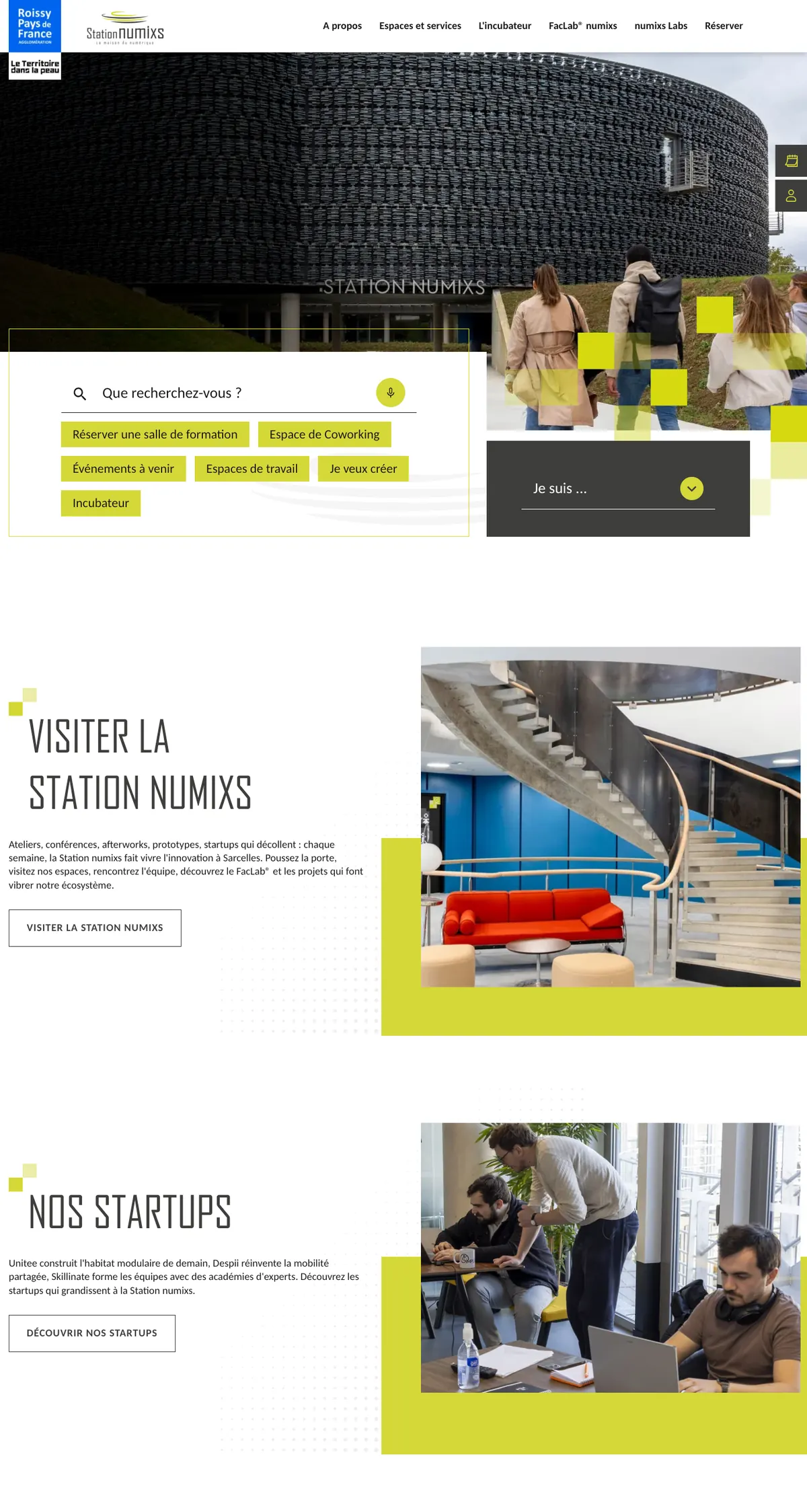 Page d’accueil du site Station Numixs
