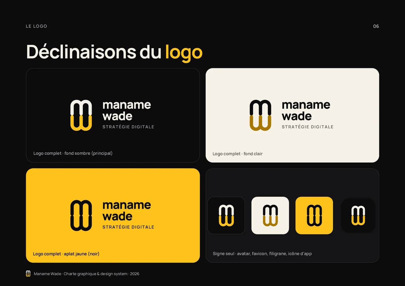 Page Déclinaisons du logo
