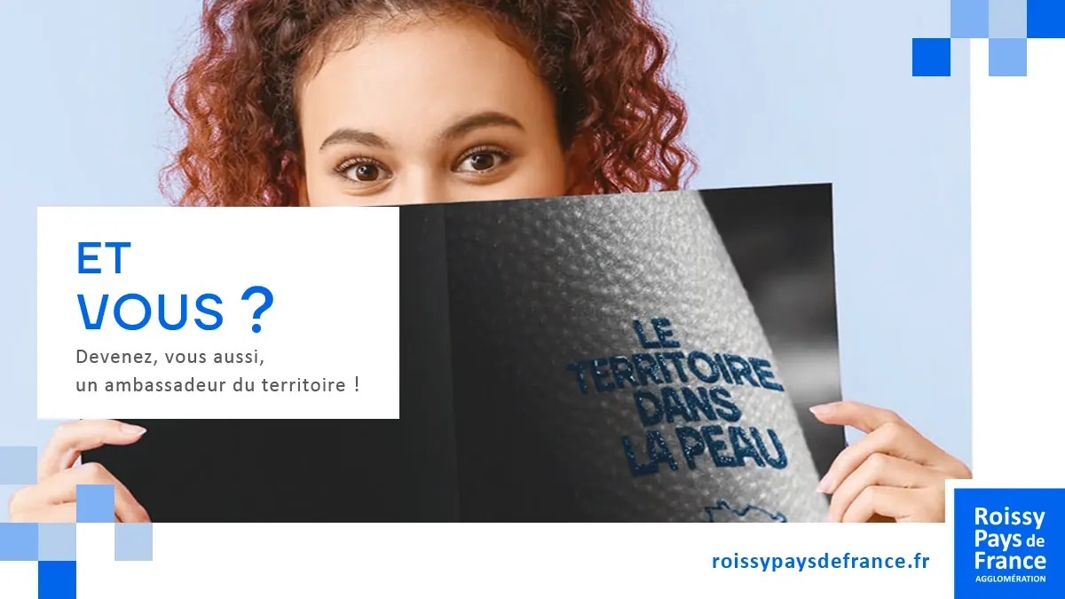 Visuel LinkedIn « Et vous ? Devenez ambassadeur du territoire » pour Roissy Pays de France